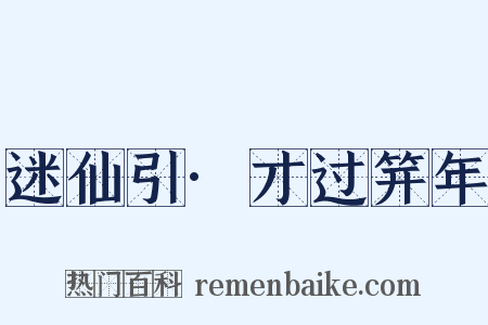 迷仙引·才过笄年是什么意思的图片